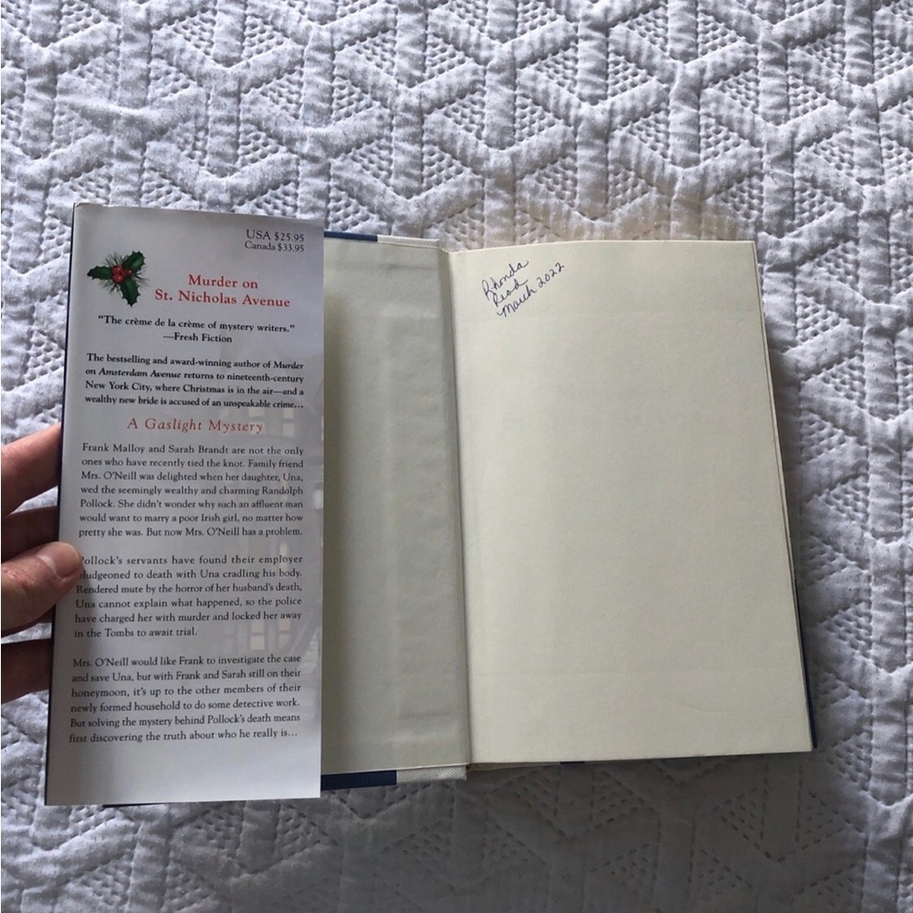 'Murder on St. Nicholas Avenue' Hardcover Victoria Thompson First Edition Print - Picture 3 of 4